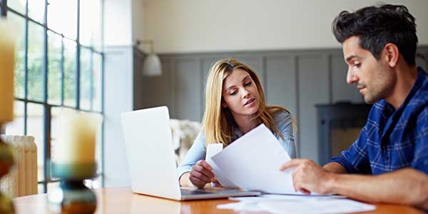 Couple looking at options